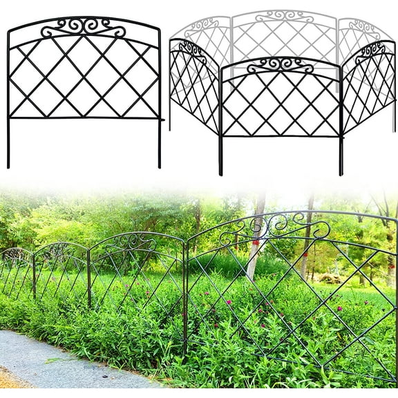 Decorative Garden Fence 24 in (H) x 10 ft (L) Rustproof Metal Fence Border,Fence for Dogs,No Dig Fence,Fencing for Yard Patio Animal Barrier Flower Bed