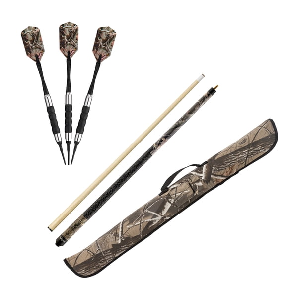 Fat Cat Realtree Xtra Soft Tip Darts 16gm, Viper Realtree Hardwoods Camouflage Cue, and Viper Realtree Hardwoods HD Soft Cue Case