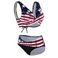 thumbnail image 4 of Jiyugala 4Th of July Tankini Swimsuits for Women Women Padded Push-Up Bra Bikini Set Ruffles Swimsuit Low Waist Bathing Suit Swim, 4 of 6