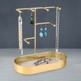 thumbnail image 2 of thinsony Jewelry Organizer Stand Tray Display Rack for Rings Gold PU Leather Pad, 2 of 9