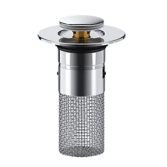 Bathroom Sink Stopper Sink Drain Strainer Pop Up Sink Drain Strain with Removable Stainless Steel Filter