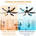 thumbnail image 2 of 56" Matte Black Ceiling Fan with 6 ABS Blades & Light Kit, 3-Color LED, Reversible DC Motor, 6 Speed, Remote Control, for Patio, Living Room, Bedroom & Office, 2 of 17