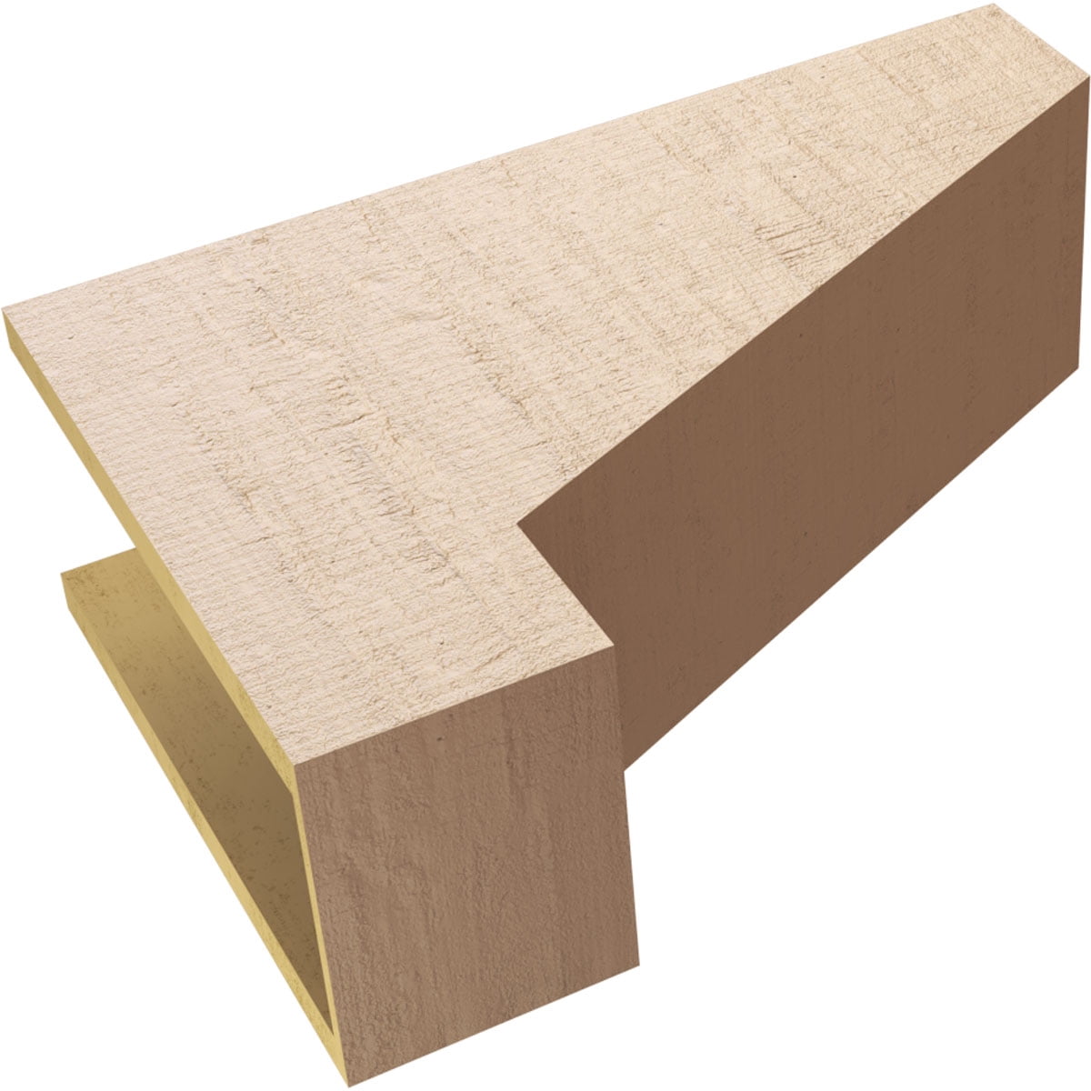 8"W x 24"D x 16"H Classic Clemmons Rough Cedar Woodgrain TimberThane Corbel, Primed Tan