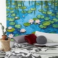 thumbnail image 2 of RKSupls Tapestry Wall Hanging Art, Water Lilies and Willow Branches on Blue Pond Tapestry Decoration for Daily Bedroom, Dorm, Living Room, Apartment Hallway Home Decor, 2 of 5