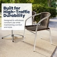 thumbnail image 4 of Emma + Oliver 27.5" Square Aluminum Table Set-2 Dark Brown Rattan Chairs, 4 of 13