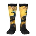 thumbnail image 2 of Lsque Elegant Gold Leaf Peacock Printed Crew Socks Men's Women's LightWeight Thin Casual Calf Socks ,Knee High Socks,Cotton Socks, 2 of 9