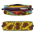 thumbnail image 2 of Fotbe Sunflowers Pattern Leather Pencil Case, Pencil Pouch with Durable Zipper, Compact and Stylish Organizer for Stationery, Art Supplies, Travel Essentials, 2 of 7