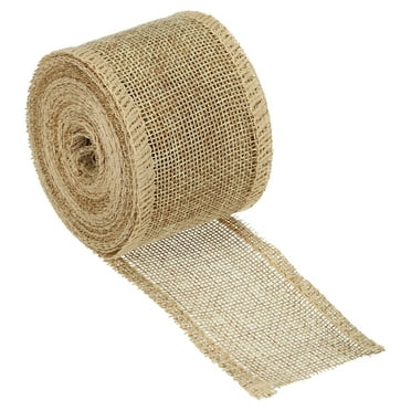 Uxcell 1.97 inch Wide 6.56 Yards Polyester Gingham Ribbon Wired Edge Ribbon, 1 Pack for Decoration Light Brown