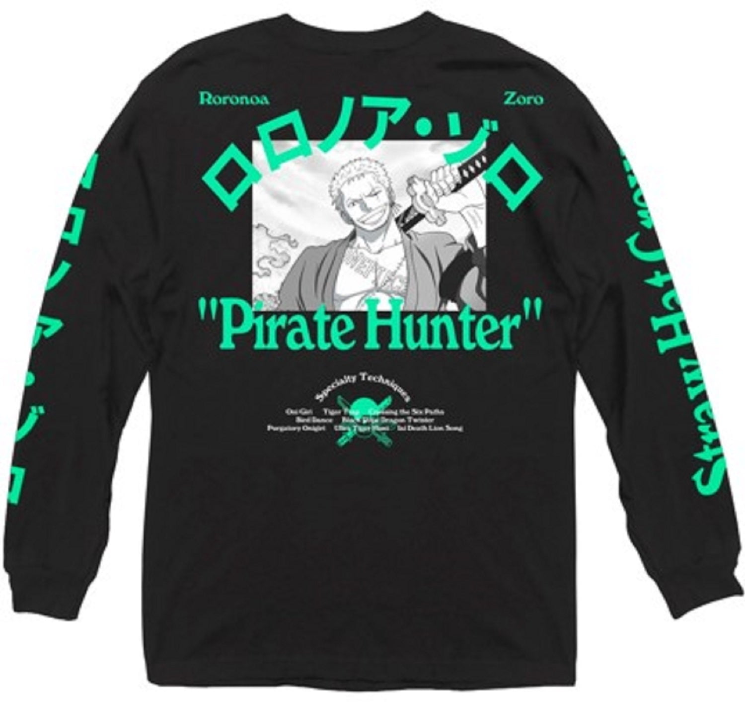 One Piece Roronoa Zoro Pirate Hunter Anime Adult Long Sleeve T-Shirt