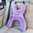 thumbnail image 5 of DLMCUH Car Sleeping Pillow, Purple Rabbit H‑Shape Cushion With Safety Belt Protector, Machine Washable Compressible Travel Gadget, for Vehicle Neck Back Relax Protection, 5 of 5