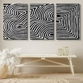thumbnail image 2 of PixonSign Canvas Print Wall Art Set Smooth and Bumpy Line Pattern Geometric Shapes Illustrations Modern Art Contemporary Edgy Dark Black and White for Living Room, Bedroom, Office - 16"x24"x3, 2 of 5