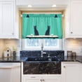 thumbnail image 5 of Yayeee Kitchen Curtains Tier Pair Light Filtering 27"x24" Rod Pocket Short Cafe Window Panel, Green Cat, 5 of 7