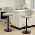 thumbnail image 2 of Daluvenix Bar Stools with Back Sets of 2 ,Modern Barstools Adjustable Faux Leather Upholstered Swivel Bar Stools, Counter Height Bar Chairs with Back for Kitchen Island,Light Gray, 2 of 6