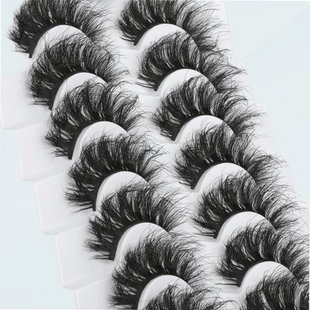 ALICROWN False Eyelashes Fluffy Dramatic Lashes 3D Faux Mink Lashes 7 Pairs Long Thick Volume Fake Eyelashes Pack