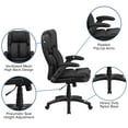 thumbnail image 6 of Flash Furniture Extreme Comfort High Back Black LeatherSoft Executive Swivel Ergonomic Office Chair with Flip-Up Arms, 6 of 12
