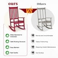 thumbnail image 5 of Zimtown Wooden Rocking Chair Outdoor Patio Rocker High Back Ergonomic Seat Porch Lawn Garden Angora Red, 5 of 8