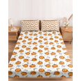 thumbnail image 2 of King Size Fitted Sheet Set - Halloween Pumpkins 3 Piece Bedding Sets 16" Deep Pocket Fitted Sheet with 2 Pillowcases, Moon Cute Orange Pumpkin Brushed Microfiber Hotel Luxury Bed Sheets, 2 of 9