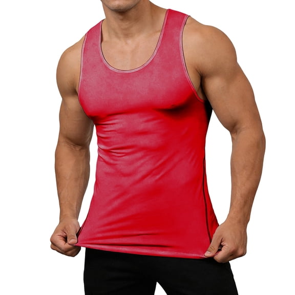 Klisyaur Men's Summer Base Elastic Sports Sleeveless Top High Elasticity Breathable Drying Running Training Tight Fitting