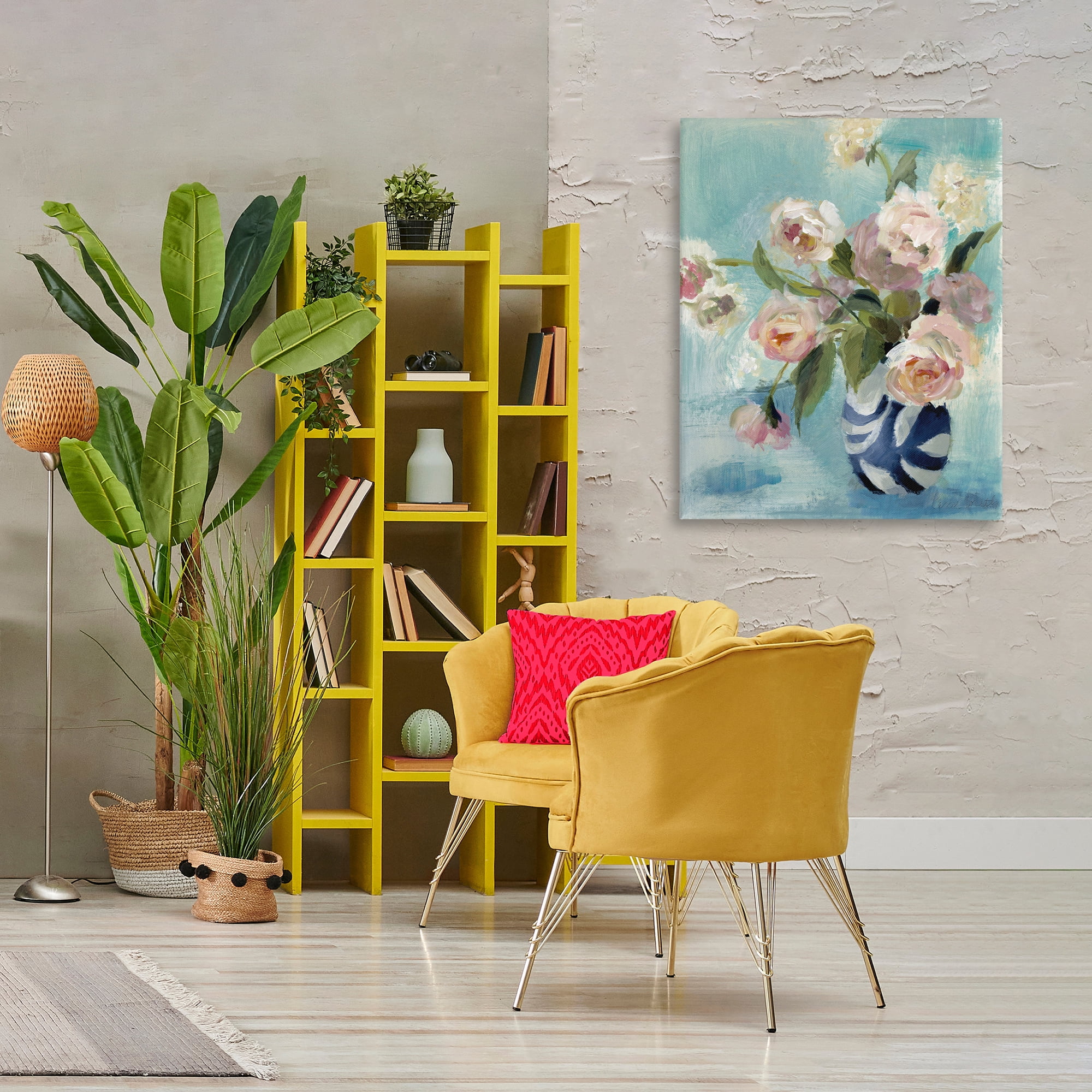 Stupell Industries Carefree Rose Blooms Botanical & Floral Painting Gallery Wrapped Canvas Art Print Wall Art, 30 x 40