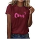 thumbnail image 4 of Camiseta de Manga Corta de Cuello Redondo con Impresión de la Carta para las Mujeres, Casual Diario Y Top de Fiesta, 4 of 4