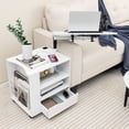 thumbnail image 4 of Gymax Table de Chevet Pivotante pour Ordinateur Portable avec Station de Charge et Lumières LED, 4 of 10