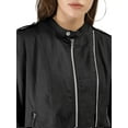 thumbnail image 7 of MODA NOVA Juniors Lightweight Stand Collar Zip up Biker Moto Jacket, 7 of 7