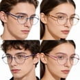thumbnail image 3 of 4 Pack Reading Glasses Women Men Round Frame Lightweight Thin Readers Colorful Office Home, 3 of 8