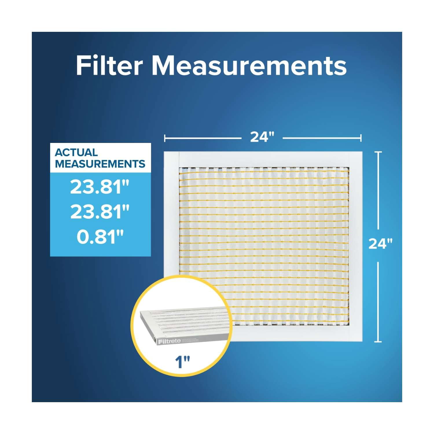 Filtrete 24x24x1 HVAC Furnace Air Filter, MPR 700 MERV 8, Dust, Pollen, and Pet Dander Reduction, 6 Pack