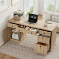 thumbnail image 2 of BouPower Computer Desk for Home Office,Study Work Table for Bedroom,Writing Desks with Charging Station,Wooden Computer Writing Desk with File Drawers,54.0”L x 21.6 "D x 30.0" H, 2 of 7