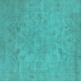 thumbnail image 1 of Ahgly Company Machine Washable Indoor Square Oriental Turquoise Blue Industrial Area Rugs, 3' Square, 1 of 4