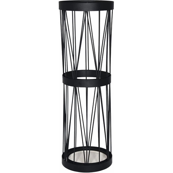 Tall Umbrella Holder, Metal Umbrella Stand for Entryway, Freestanding Umbrella Rack Organizer with Drip Tray, Black
