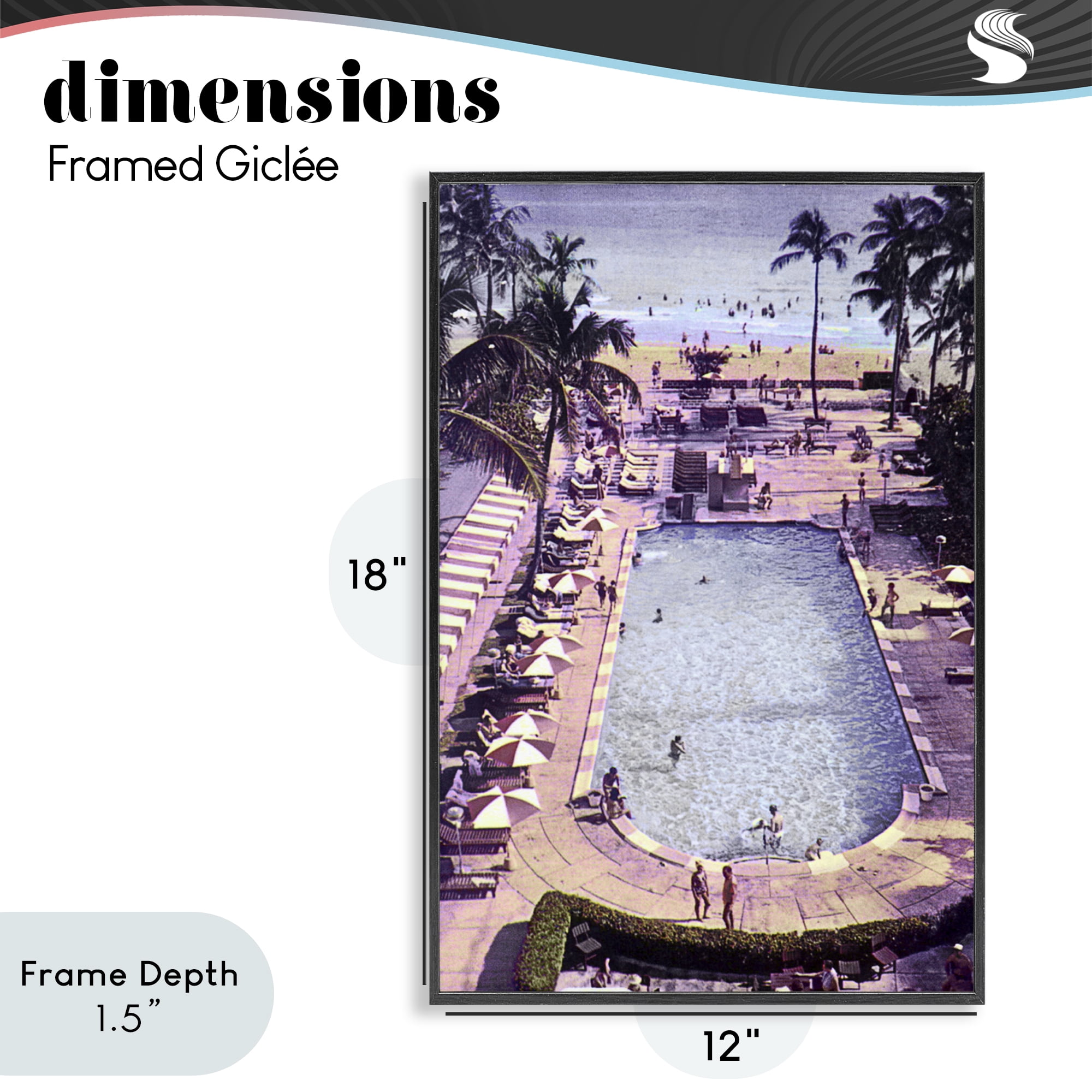 Stupell Industries Vintage Miami Sands Black Framed Giclee Art, design by Grotto Studios