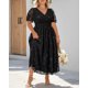 thumbnail image 4 of Vestido Pinup Fashion para mujer, talla grande, cuello en V de gasa negra, 4 of 6