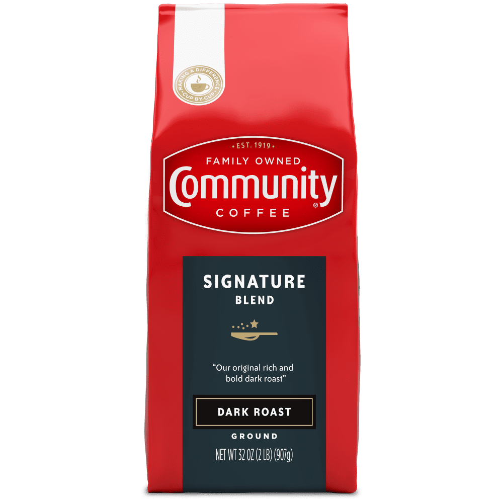 (4 pack) Community Coffee Signature Blend Dark Roast Ground Coffee, 32 Oz, Bag