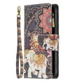 thumbnail image 6 of Wallet Case for iPhone 13 Pro Max, PU Leather Flip Folio Magnetic Closure Slim Shell Dual Layer Heavy Duty Protective Bumper Card Holder Wrist Strap for Apple iPhone 13 Pro Max,Ethnic Elephant, 6 of 7