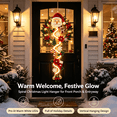 thumbnail image 5 of Glowing Christmas Door Hanger, Pre-lit Santa Claus with Warm LED Lights, Holiday Hanging Decor for Front Door Porch Indoor Outdoor, Easy to Hang by MPOISVA, 5 of 7
