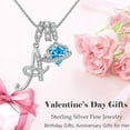 thumbnail image 5 of Farcauo I 3-Circle Diamond-Encrusted Blue Heart-Shaped Crystal Silver Initial A-Z Pendant Necklace Layer Jewelry for Women- 18K Silver Plated Letter Tiny Initial Necklaces Birthday Gifts for Women, 5 of 8