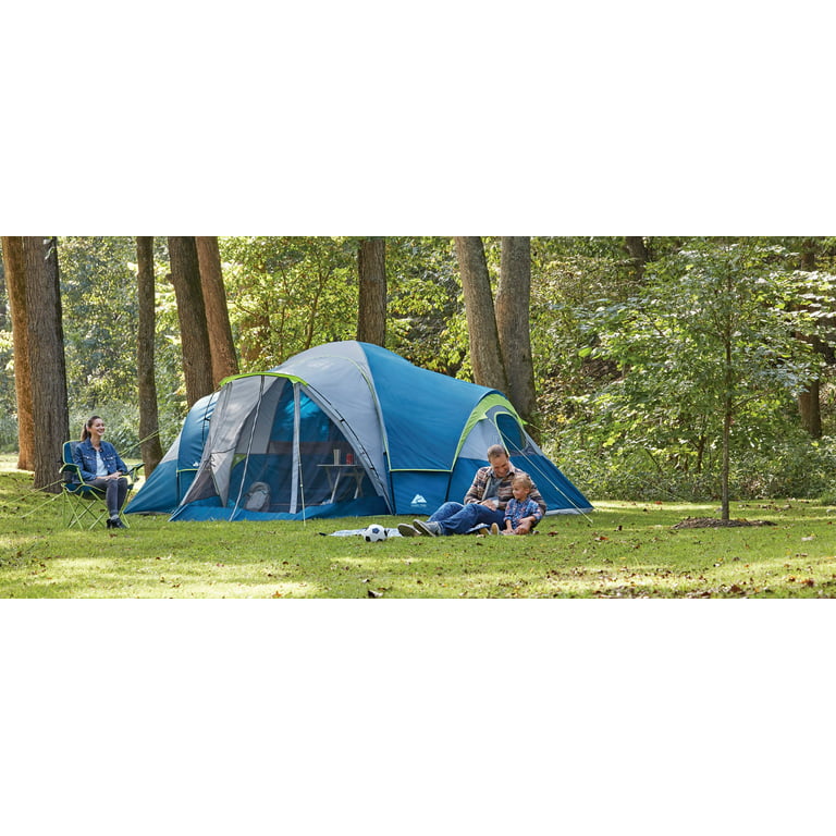 Ozark Trail 10 Person Family Camping Tent with 3 Rooms and Screen Porch