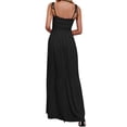 thumbnail image 5 of Xuanfei Women Solid Color Smocked Bodice Sleeveless Ruched Design High Waist Maxi Cami Dress, 5 of 7