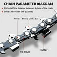thumbnail image 2 of 4 Pack 14 Inch Chainsaw Chain 52 Drive Links, 0.05In Gauge, 3/8Inch LP Pitch, 14-Inch Replacement C, 2 of 5