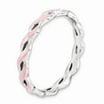 thumbnail image 3 of Sterling Silver Stackable Expressions Pink Enamel Ring - Size 8, 3 of 3
