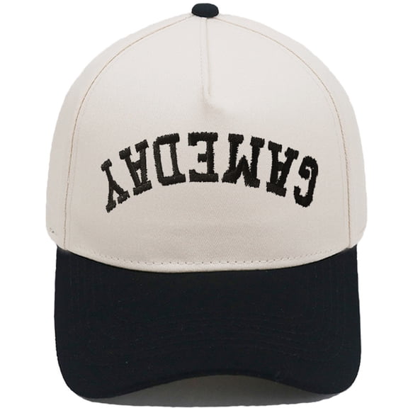 GAMEDAY Embroidered Trucker Hat, Color-Block European and American Retro Baseball Cap, Unisex Casual Sun Hat