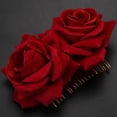 thumbnail image 5 of 2X Pinza de Pelo de Flor Rosa Diapositiva Alfiler de Bailarina de Flamenco Broche de Flores Clip de Estilo de Cabello, 5 of 5