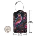 thumbnail image 2 of Rocae Glowing Leaf Bird for Leather Luggage Baggage Tags ID Label Privacy Cover ID Label with Stainless Steel Loop and Address Card, 2 of 5