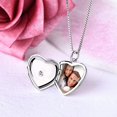 thumbnail image 3 of Heart Locket Necklace 925 Sterling Silver Personalized Photo Lockets Pendant Custom Picture Jewelry for Women, 3 of 7