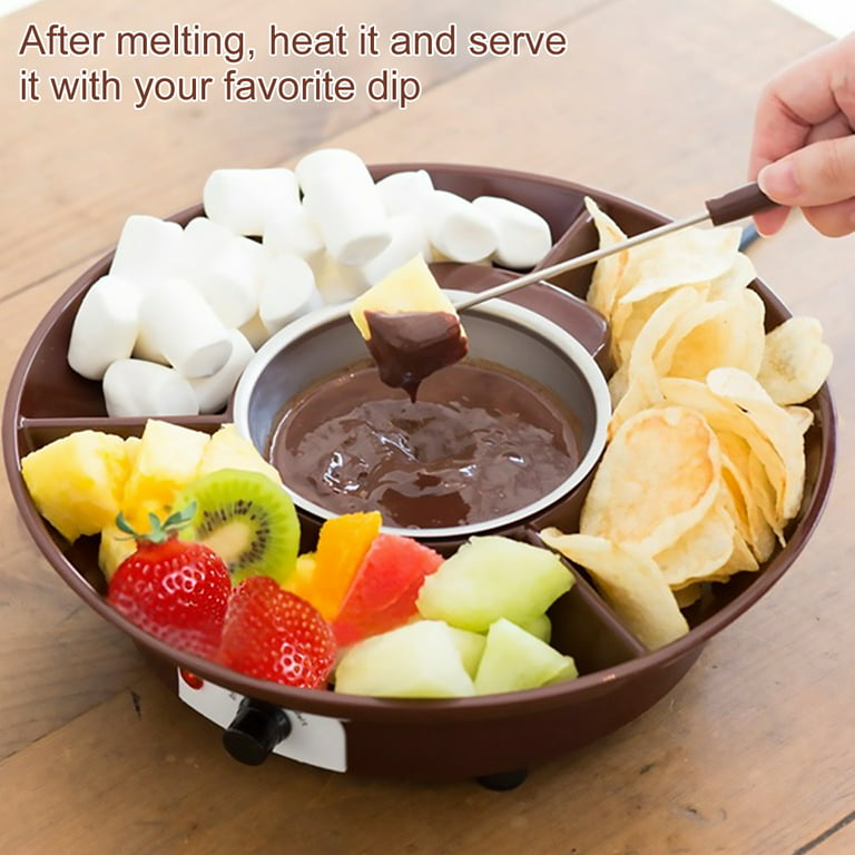 BTToyy Mini Chocolate Fondue Pot,Mini Chocolate Melting Pot,Electric  Chocolate Melting Set,Chocolate Warmer,Includes 10 Dipping Forks For