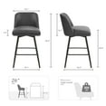 thumbnail image 2 of Modern Bar Stools Set of 3, 26" H Swivel Counter Height Barstools with High Backs, Kitchen Island Stools, For Bar & Home,Faux Leather, Grey, 2 of 7