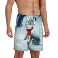 thumbnail image 2 of Fotbe Circular Lighthouse Pantalones Cortos de Pijama para Hombre, Ropa de Dormir, Pantalones de Pijama Cortos para Hombre-Small, 2 of 6