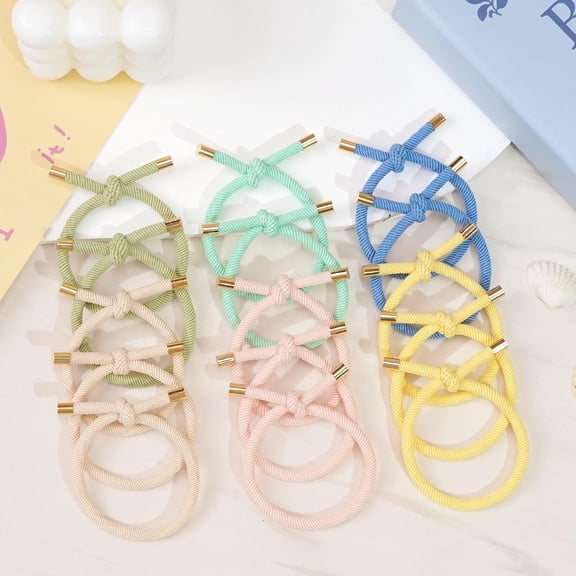 Elastics Knotted Hair Ties, Adjustable No Damage Ponytail Holders, Rubber Bands for Hair