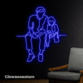 thumbnail image 3 of Glowneon Father And Daughter Line Art Neon, Father's Day Gift Decor, 3 of 4